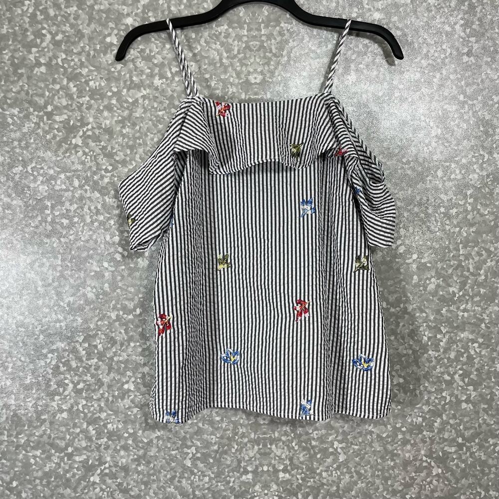 Collective Concepts Women’s Striped Off The Shoulder Peasant Blouse - Size XL
